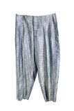Comme des Garçons Iridescent Green and Blue Floral Print Deconstructed Suit