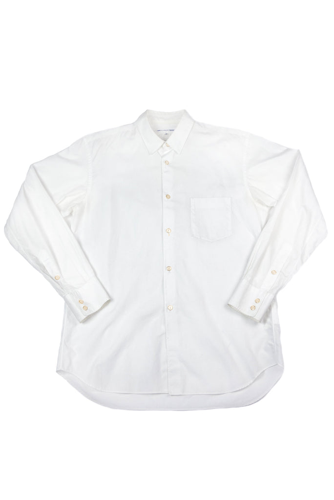 Comme Des Garcons White Shirt with Gold Clear Buttons