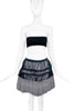 Comme des Garcons Grey Prince of Wales Tartan Tweed Black Tulle Schoolgirl Skirt
