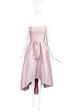 Co Dusted Rose Pink Beige Strapless Peplum Dress Resort 2018