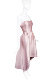 Co Dusted Rose Pink Beige Strapless Peplum Dress Resort 2018