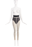 Gigi K. Designer Ivory Crochet Fishnet Thigh Highs & Legging Tights