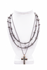 Cruize "Julius" Silver Spike Thorn Double Layer Necklace and Vintage Cross Necklace