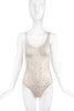 Custom Nude-Tone Sheer Bodysuit with Crystal Details