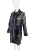 Alexander McQueen McQ Black Patent Leather Cut Out Perforated Coat Jacket