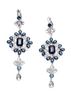 DSquared D2 Blue Sapphire Crystal Flower Drop Earrings