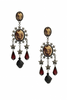 Jean Paul Gaultier Silver Vintage Star Beaded Abs Chest Cameo Charm Drop Earrings