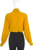 Saint Laurent Turmeric Silk Low Bow Blouse