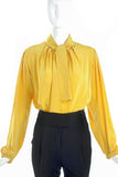 Yves Saint Laurent Rive Gauche Yellow Bow Blouse - BOUTIQUE PURCHASE PRICE