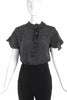 Saint Laurent Rive Gauche Black Polka Dot Ruffle Short Sleeves Blouse - BOUTIQUE PURCHASE PRICE