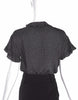 Saint Laurent Rive Gauche Black Polka Dot Ruffle Short Sleeves Blouse - BOUTIQUE PURCHASE PRICE