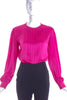 Saint Laurent Fuchisa Pink Silk Front Pleated Top - BOUTIQUE PURCHASE PRICE