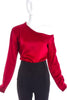 Yves Saint Laurent Ruby Silk Off the Shoulder Top - BOUTIQUE PURCHASE PRICE