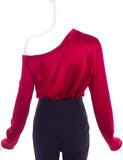 Yves Saint Laurent Ruby Silk Off the Shoulder Top - BOUTIQUE PURCHASE PRICE