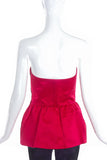 Saint Laurent Rive Gauche Red Satin Heart Bustier Top