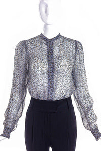 Dries van Noten Sheer Animal print with Lurex Blouse - BOUTIQUE PURCHASE PRICE