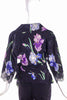 John Galliano Purple and Violet Floral Print Kimono Style Blouse