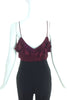 John Galliano Burgundy Ruffle Camisole Top