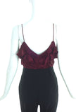 John Galliano Burgundy Ruffle Camisole Top