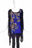 Vionnet Blue and Gold Embellished Tunic Top