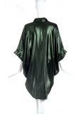 Lanvin Metallic Green Cocoon Shirt Dress - BOUTIQUE PURCHASE PRICE