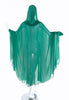 Vintage Emerald Green Sheer Chiffon Hooded Cape