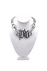 Versace Silver Large Chain Necklace with "DV" Logo Lettering Detail Runway Spring 2003