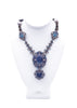 Lanvin Crystal and Sapphire Blue Costume Necklace with Geometric Crystal Pendent