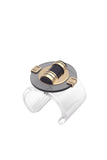 Gianfranco Ferré Lucite Cuff Bracelet with Gold and Black Detail - BOUTIQUE PURCHASE PRICE
