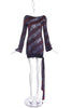 Alexander McQueen Sheer Mini Dress with Red Lurex Stripes #