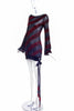 Alexander McQueen Sheer Mini Dress with Red Lurex Stripes #