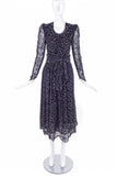 Valentino Night Black Chiffon Evening Dress with Gold Lurex Dots - BOUTIQUE PURCHASE PRICE