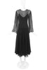 Vicky Tiel Black Chiffon Caftan Sleeve "Elizabeth Taylor" Evening Dress with Rhinestones - BOUTIQUE PURCHASE PRICE