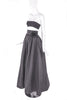 Bill Blass Black Taffeta Full Evening Skirt with Flower Detail