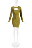 Norma Kamali Golden Yellow Velvet Mini Dress - BOUTIQUE PURCHASE PRICE