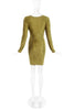 Norma Kamali Golden Yellow Velvet Mini Dress - BOUTIQUE PURCHASE PRICE