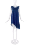 Marques Almeida Blue Denim Shift Dress with Fray Edges - BOUTIQUE PURCHASE PRICE