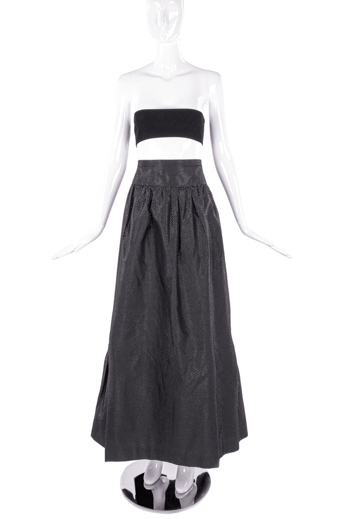 Valentino Night Black with Gold Polka Dot Full Evening Skirt - BOUTIQUE PURCHASE PRICE