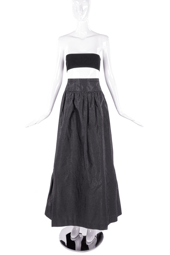 Valentino Night Black with Gold Polka Dot Full Evening Skirt - BOUTIQUE PURCHASE PRICE