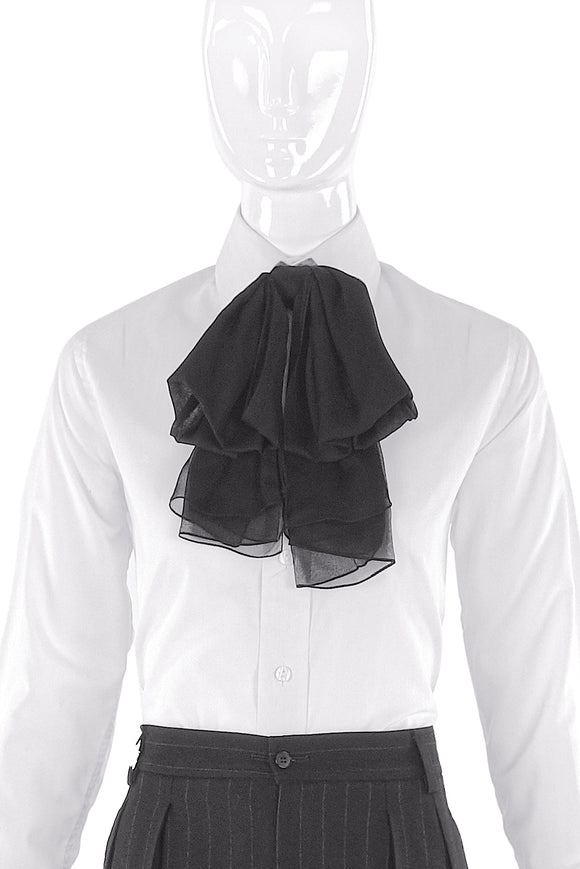 Saint Laurent Paris by Hedi Slimane Black Chiffon Jabot