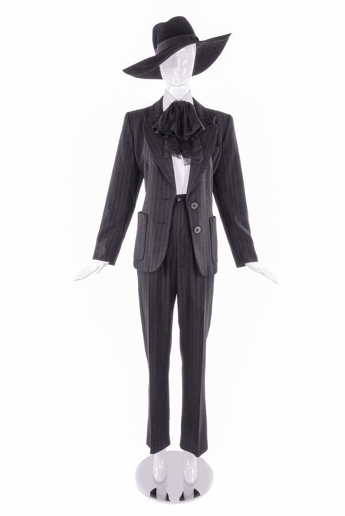 Yves Saint Laurent Black Pin Stripe 'Le Smoking' Suit