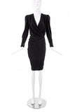 Balenciaga Black Silk Crepe Dress with Waist Ruche Details