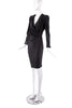 Balenciaga Black Silk Crepe Dress with Waist Ruche Details