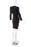 Balenciaga Black Silk Crepe Dress with Waist Ruche Details