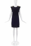 Neil Barrett Black Sweater Dress with Epaulet Shoulder Details - BOUTIQUE PURCHASE PRICE