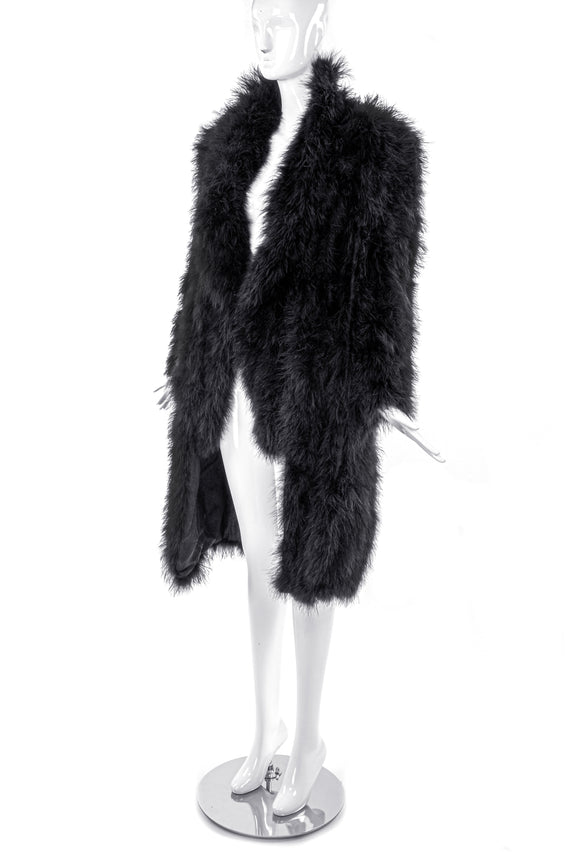 Sonia Rykiel Black Marabou Plume Feather 