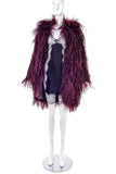 Vintage Burgundy Maroon Ostrich Feather Jacket