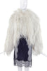 Vintage White Ivory Ostritch 1940's Chubby Feather Crop Jacket
