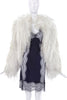 Vintage White Ivory Ostritch 1940's Chubby Feather Crop Jacket