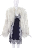 Vintage White Ivory Ostritch 1940's Chubby Feather Crop Jacket